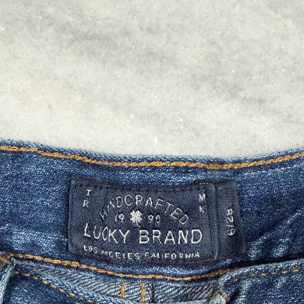 Lucky Brand Medium Blue Denim Frayed Hem Shorts - Picture 3 of 4